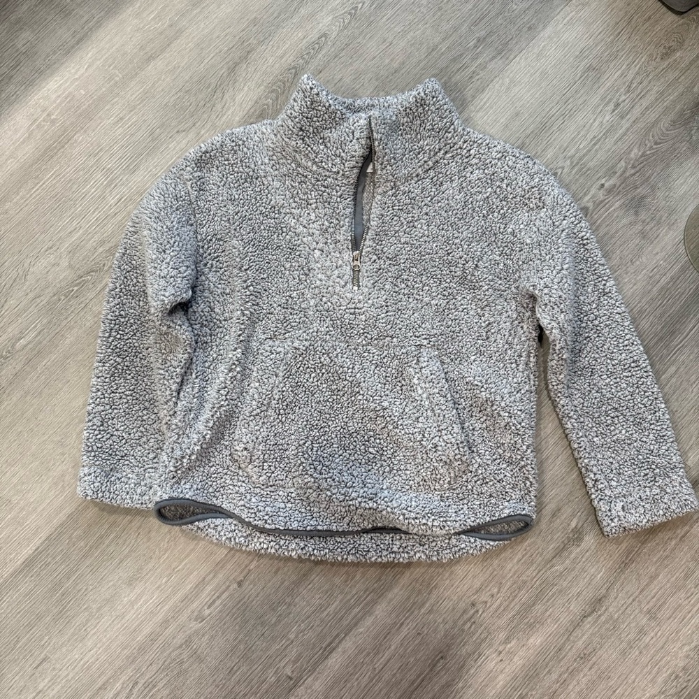 Old Navy Light Gray Sherpa Pullover